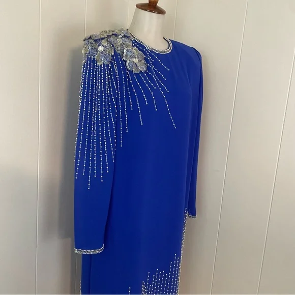 beaded gold dress V-NECK SHORT SLEEVE BEADED LAYERED GOWN